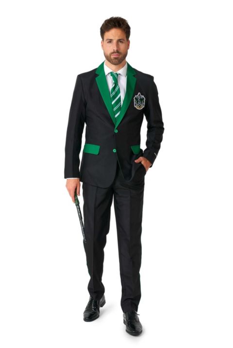 Мужской костюм Slytherin Suitmeister приталенного кроя, цвет: Зелёный / Чёрный