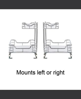 Glidez Steel Pull-Out Storage Organizer with Plastic Liners, 2-Tier Design, Chrome
