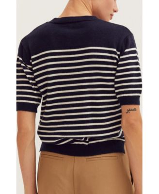 Women's Olivia Stripe Short Sleeve Sweater Top
