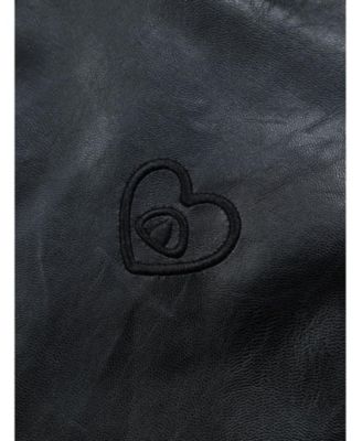 Women's Zip Up Ruched Leather Jacket