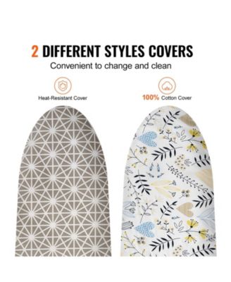 Ironing Board with Large Surface, 4-Layer Thick Design, Heat-Resistant Cotton Cover, 7 Adjustable Heights for Home Laundry