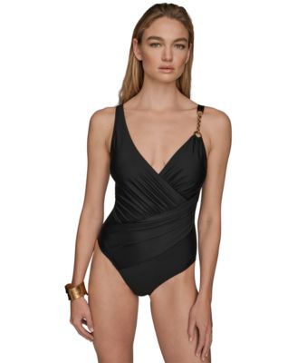 Donna Karan - Women's Wrap Front One-Piece Swimsuit