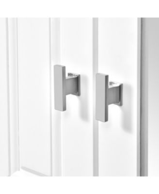 Bathroom Wall Cabinet with Mirror Wall Mounted Medicine Cabinet with 4 Shelves Mirrored Door Storage Cabinet for Small Spaces White