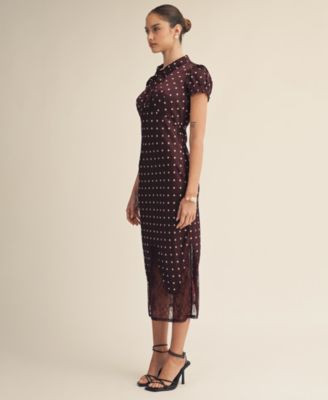 Women's Nerina Collared Lace Design Midi Dress