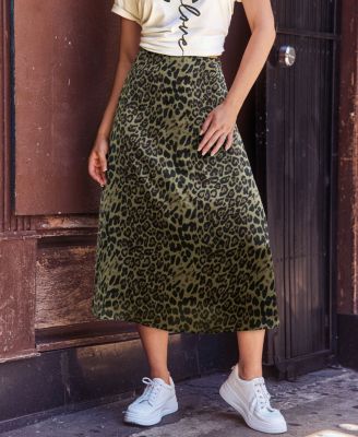 Women's Untamed Mood Animal Print Midi Skirt