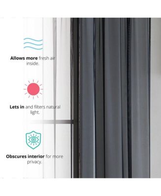 Essentials Sheer Voile Window Treatment Rod Pocket Curtain Panels - Set Of 4