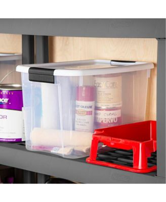 30 Qt 6-Pack & 18 Qt 6-Pack Clear Plastic Stackable Storage Bin w/ Lid