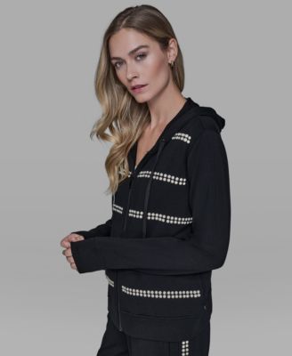 Women's Pearl Front Zipper Tracksuit Jacket