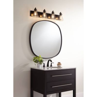 Cindy Rustic Vintage Wall Light Bronze Hardwire 33" 4-Light Fixture Clear Glass Shade