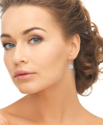 Lab-Grown White Sapphire Cushion Drop Earrings (8-7/8 ct. t.w.) in Sterling Silver