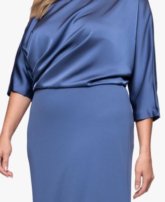 Plus Size Asymmetrical Neck Long Dress