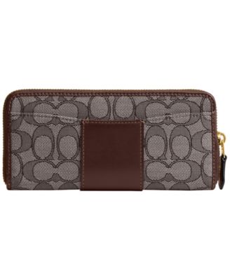 Essential Slim Accordion Signature Canvas Zip Around Wallet