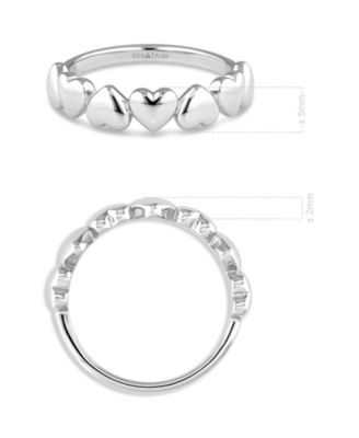 Sweet Heart Ring in Rhodium Plated Sterling Silver, Size 7