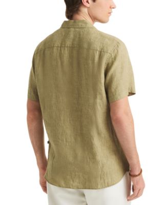 Men's Classic-Fit Solid Linen Short-Sleeve Shirt 