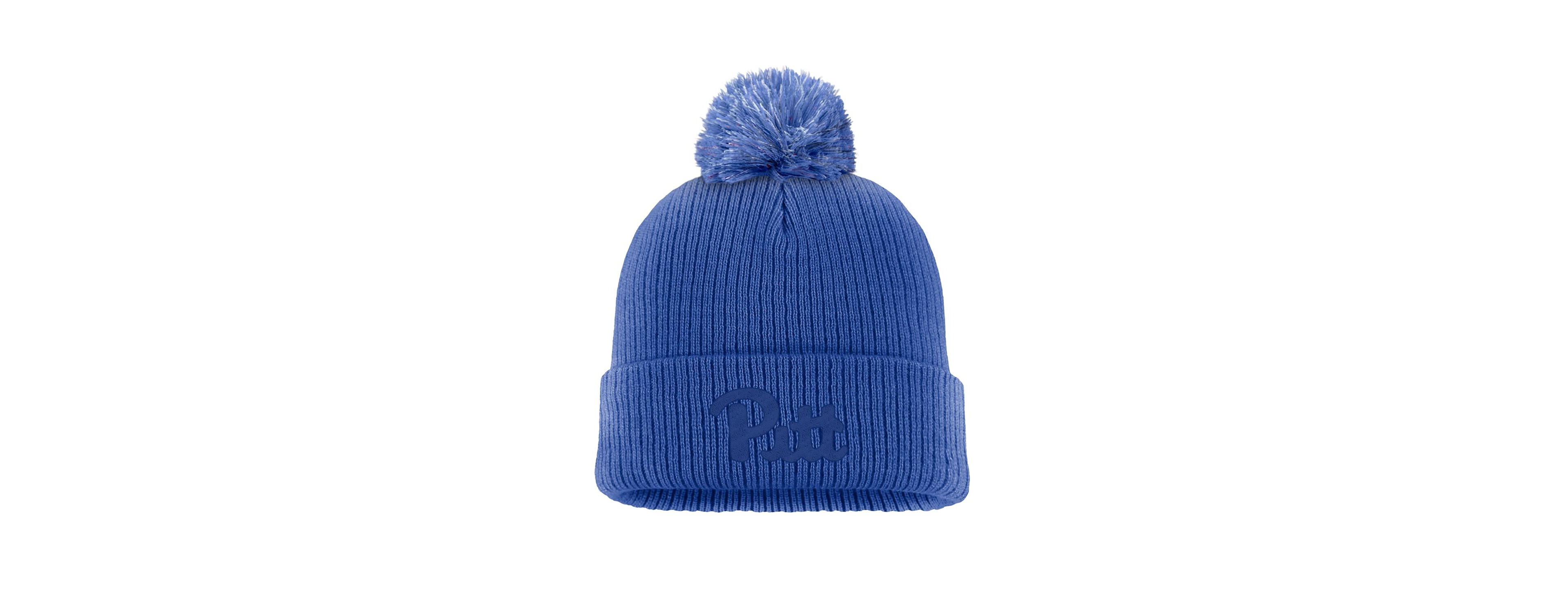 Men's Royal Pitt Panthers Tonal Peak Cuffed Knit Hat with Pom