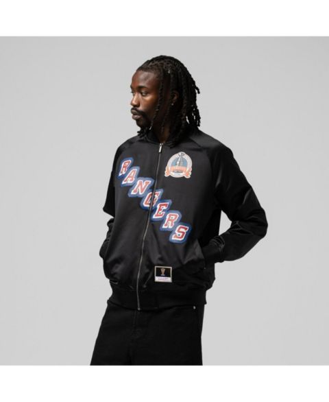 Женские куртки Mitchell & Ness Men's and Women's Mark Messier Black New York Rangers Maxxed Out Full-Zip Satin Jacket
