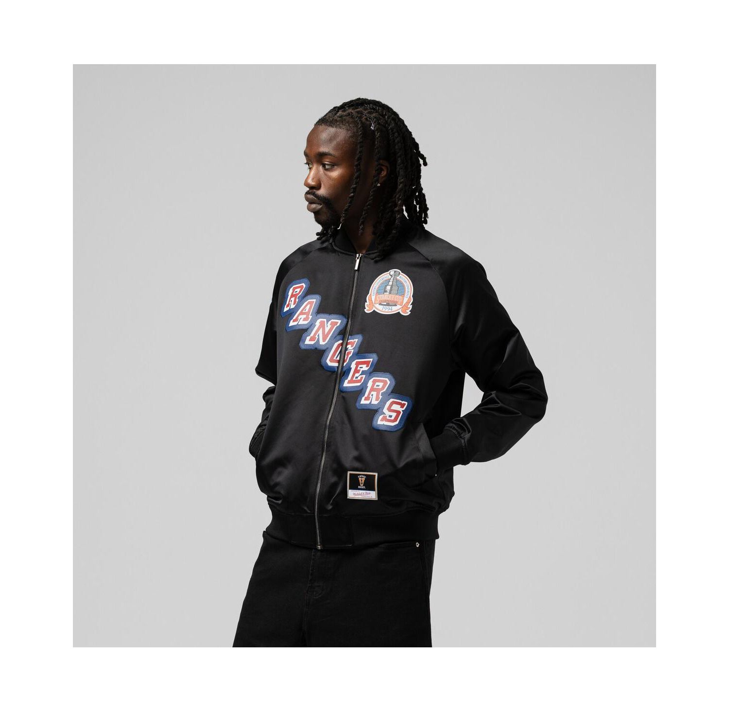 Men's and Women's Mark Messier Black New York Rangers Maxxed Out Full-Zip Satin Jacket
