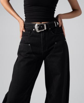 Women's Wild Card High-Rise Barrel Leg Cotton Jeans