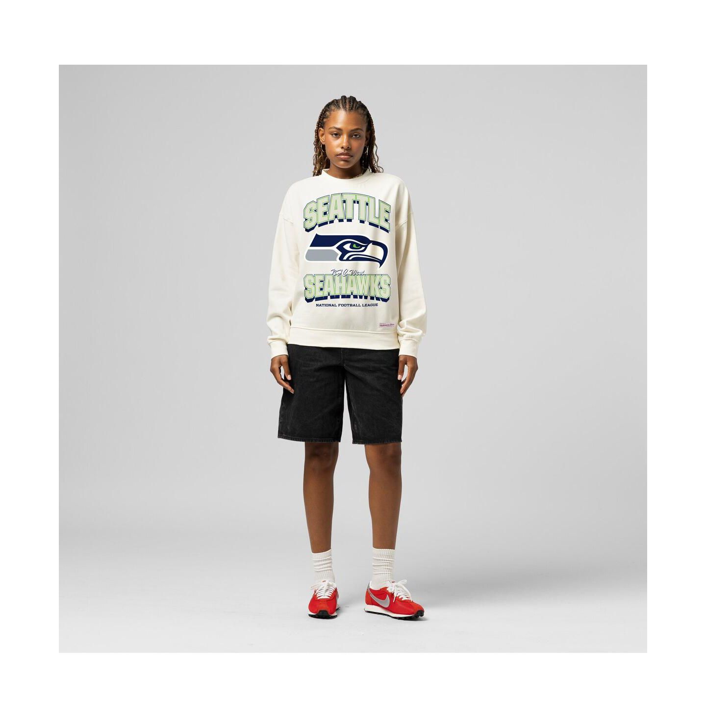 Женская толстовка Mitchell & Ness Cream Seattle Seahawks Tonal Arch — фото 1