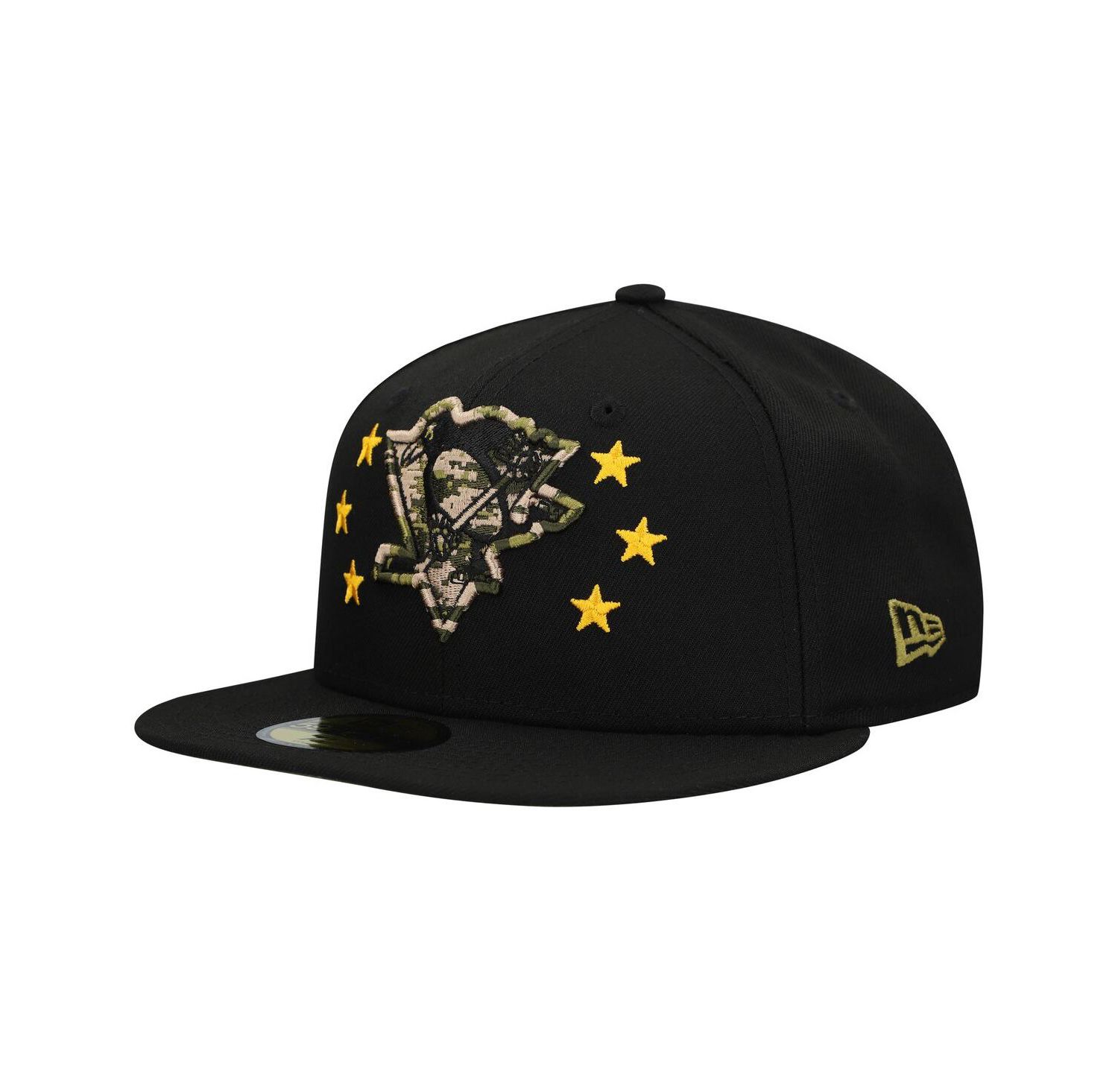 Men's Black Pittsburgh Penguins Military Appreciation Digital Camo Stars 59FIFTY Fitted Hat