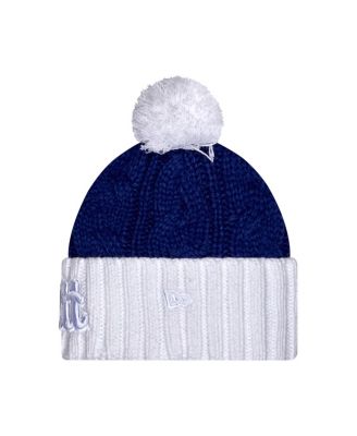 Women's Royal Pitt Panthers Tonal Cuffed Knit Hat with Double Poms 