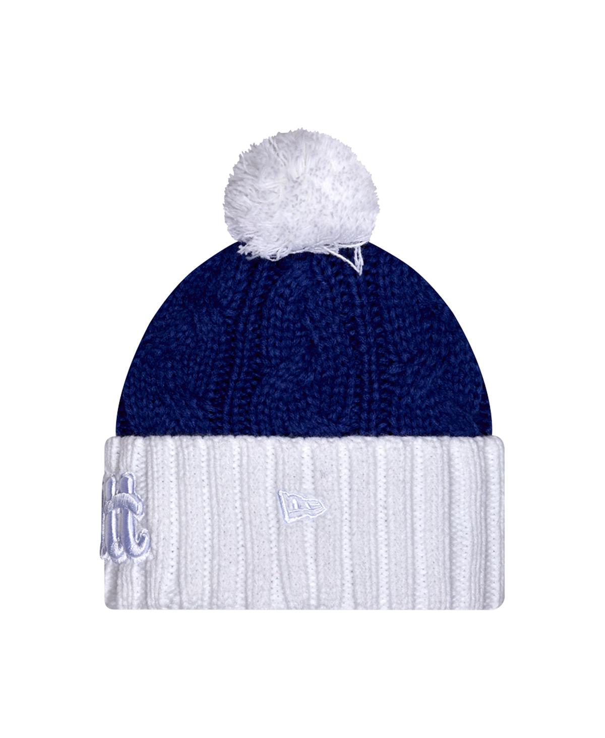 Women's Royal Pitt Panthers Tonal Cuffed Knit Hat with Double Poms