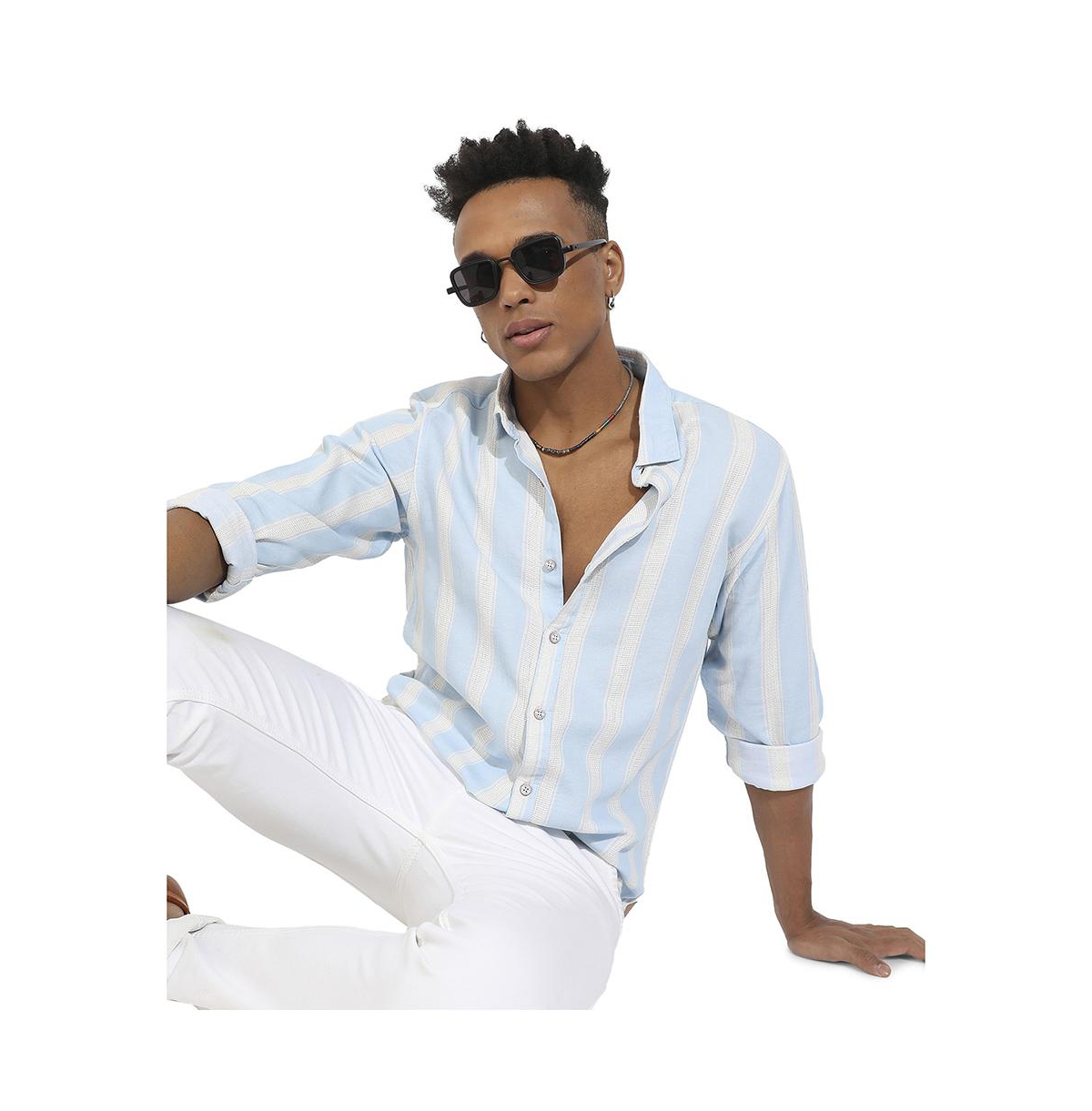 Campus Sutra Men's Striped Shirt