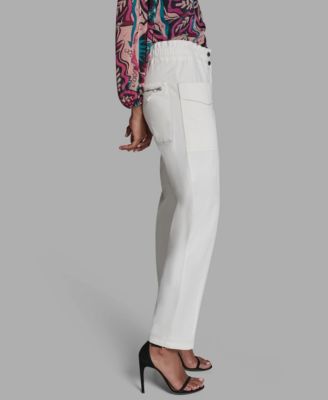 Women's Patch Pockets Mid-Rise Pants