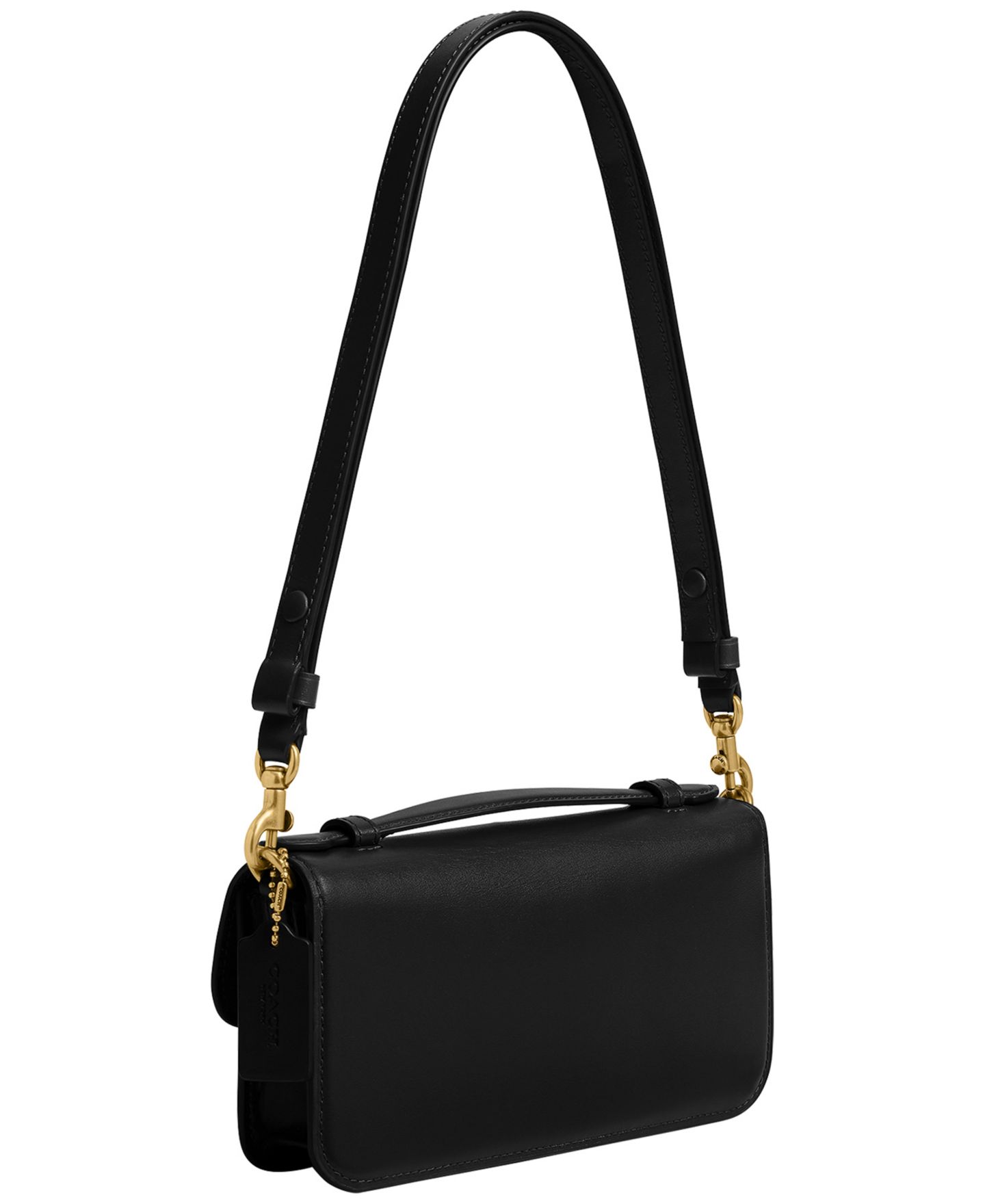 Женская сумка Coach Elora Small Leather Top Handle Shoulder, цвет: Латунный / Чёрный — фото 5