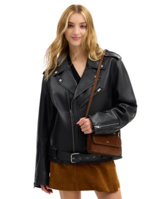 Suede Elora Top Handle Leather Crossbody Bag