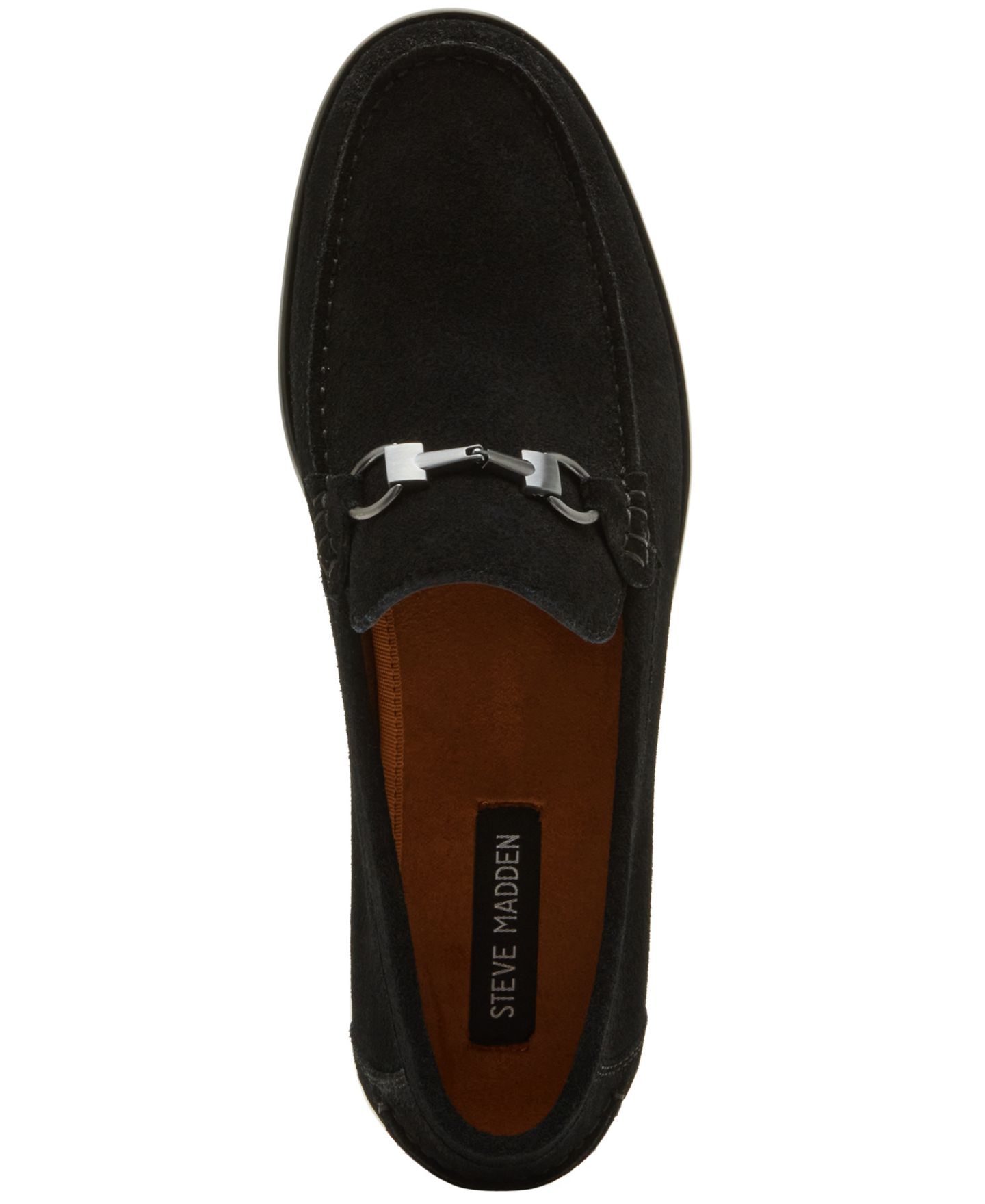 Мужские туфли Steve Madden Arista Suede Bit Loafer, цвет: Чёрный замшевый — фото 5