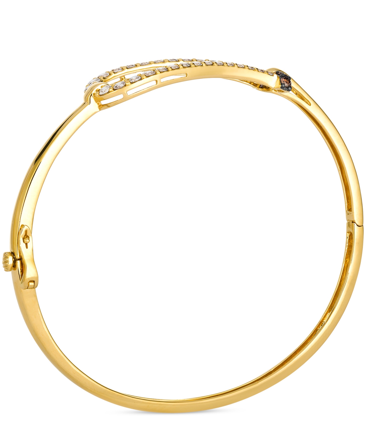 Le Vian Nude Diamond (1.05 Ct. T.w.) And Chocolate Diamond (0.14 Ct. T.w.) Bangle In 14k Honey Gold In Gold
