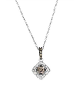 Le Vian - Chocolate Diamond (0.22 ct. t.w.) and Vanilla Diamond (0.16 ct. t.w.) Pendant Necklace in 14K Vanilla Gold