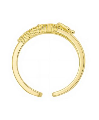 Cubic Zirconia 14k Gold Flash Plated Butterfly Ring