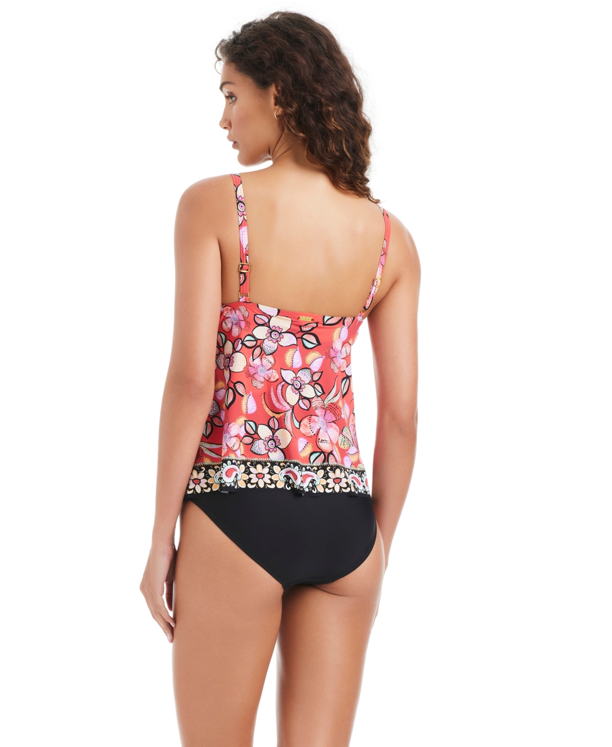 Beyond Control Women's Flame Palmette Over-The-Shoulder Tankini