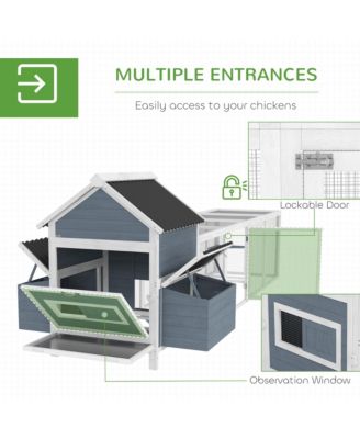 156" Extra Large Chicken Coop with 2 Nesting Box & Run Cage