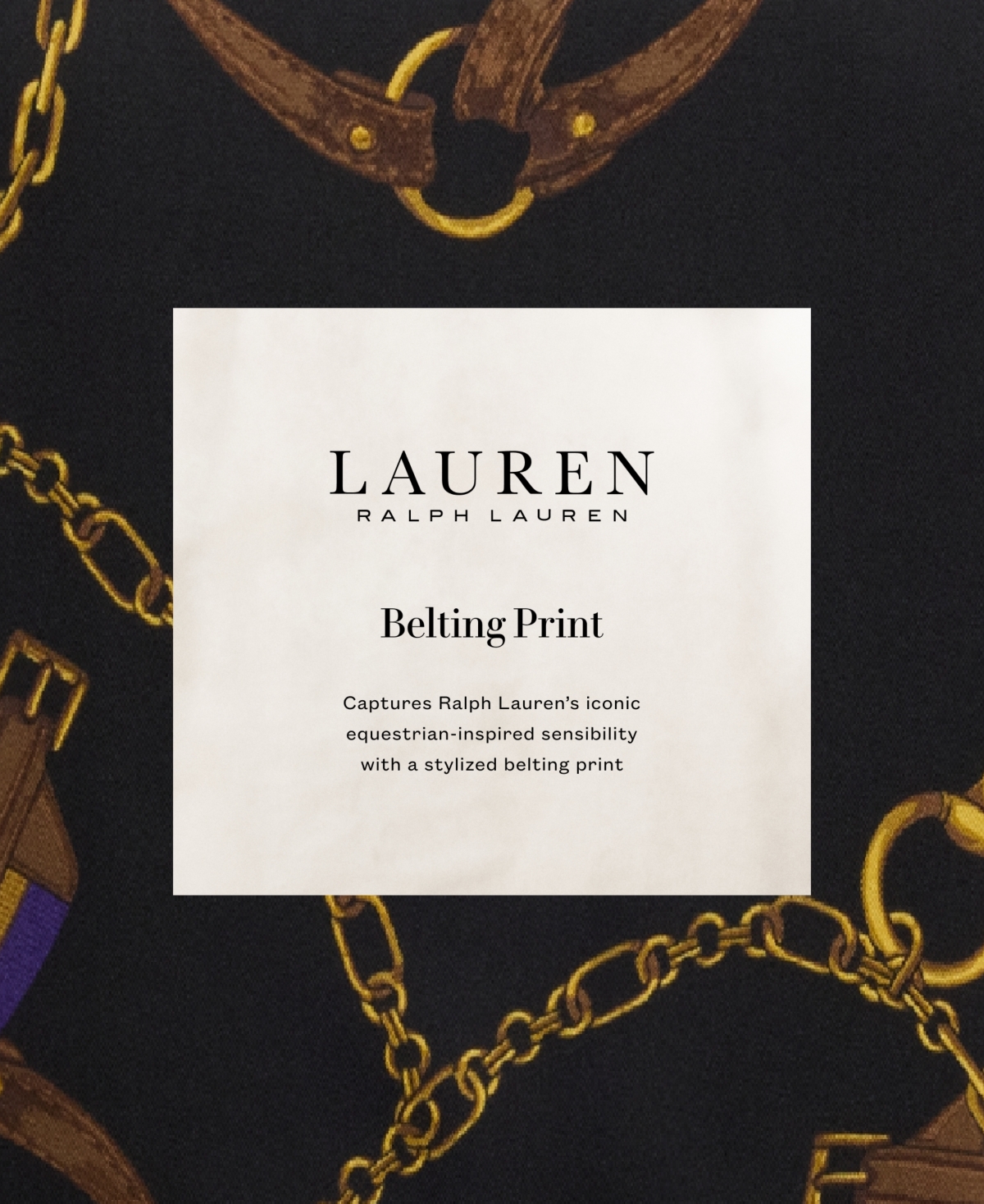 Lauren Ralph Women's Belting Print Wide Leg Pants