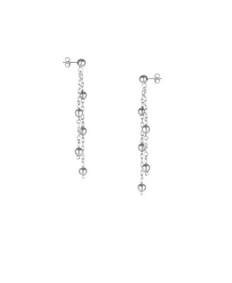 Spero London Women's Dorica Sterling Silver Multi Bead Drop Earring - Silver