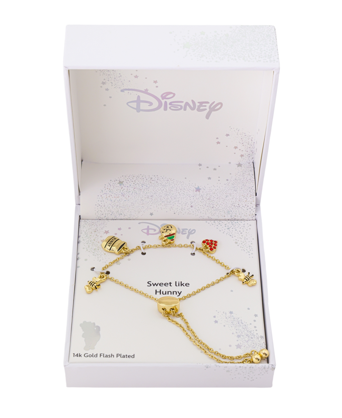 Disney Winnie the Pooh Cubic Zirconia and Cystal Adjustable Bolo Bracelet