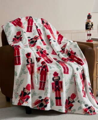 Holiday Printed Plush Throw, 50" x 70"