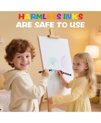 24 Colors Acrylic Paint Markers Direct Liquid Soft-Tip Drawing Pens for Drawing Pen on Paper, Wood, Canvas