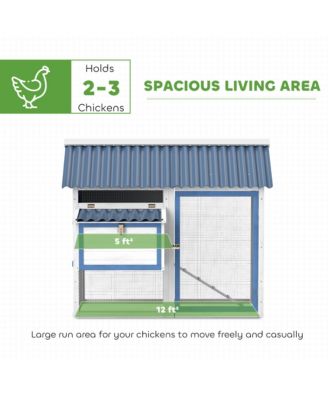 55.5" Wooden Chicken Coop with Run Box, Nesting Box, Tray,