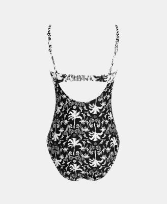 Women's Tropical Ruching Underwire One-Piece Swimsuit