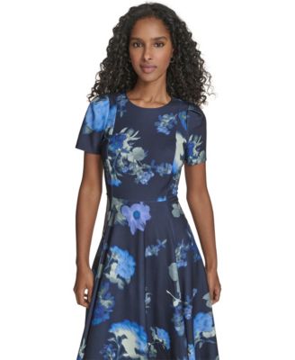 Women's Short-Sleeve Crewneck Dress