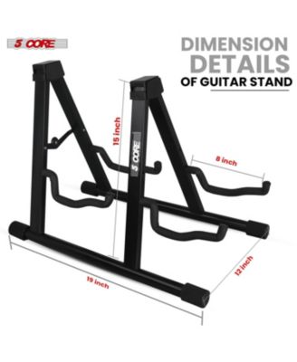 Double Guitar Stand Floor Adjustable A Frame Folding Acoustic Electric Guitars Holder Stands GSS 2N1 BLK