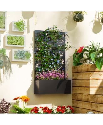 Garden Box with Privacy Panel, Outdoor Planter Box for Garden