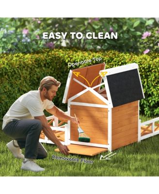 Outdoor Dog House, Wooden Dog House with Large Porch