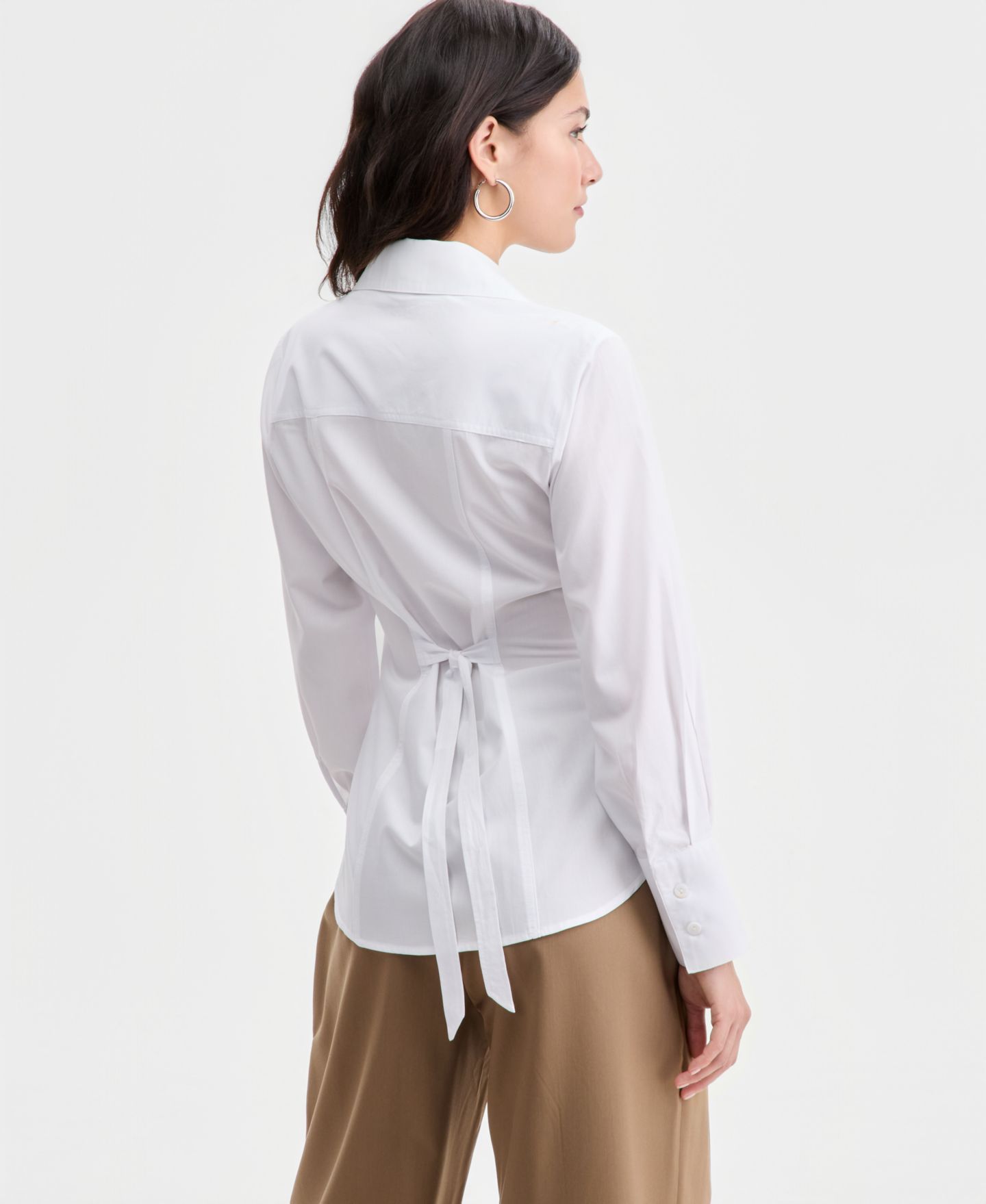 Женская рубашка Bar III Sculpted Button-Up, цвет: Яркий белый — фото 4