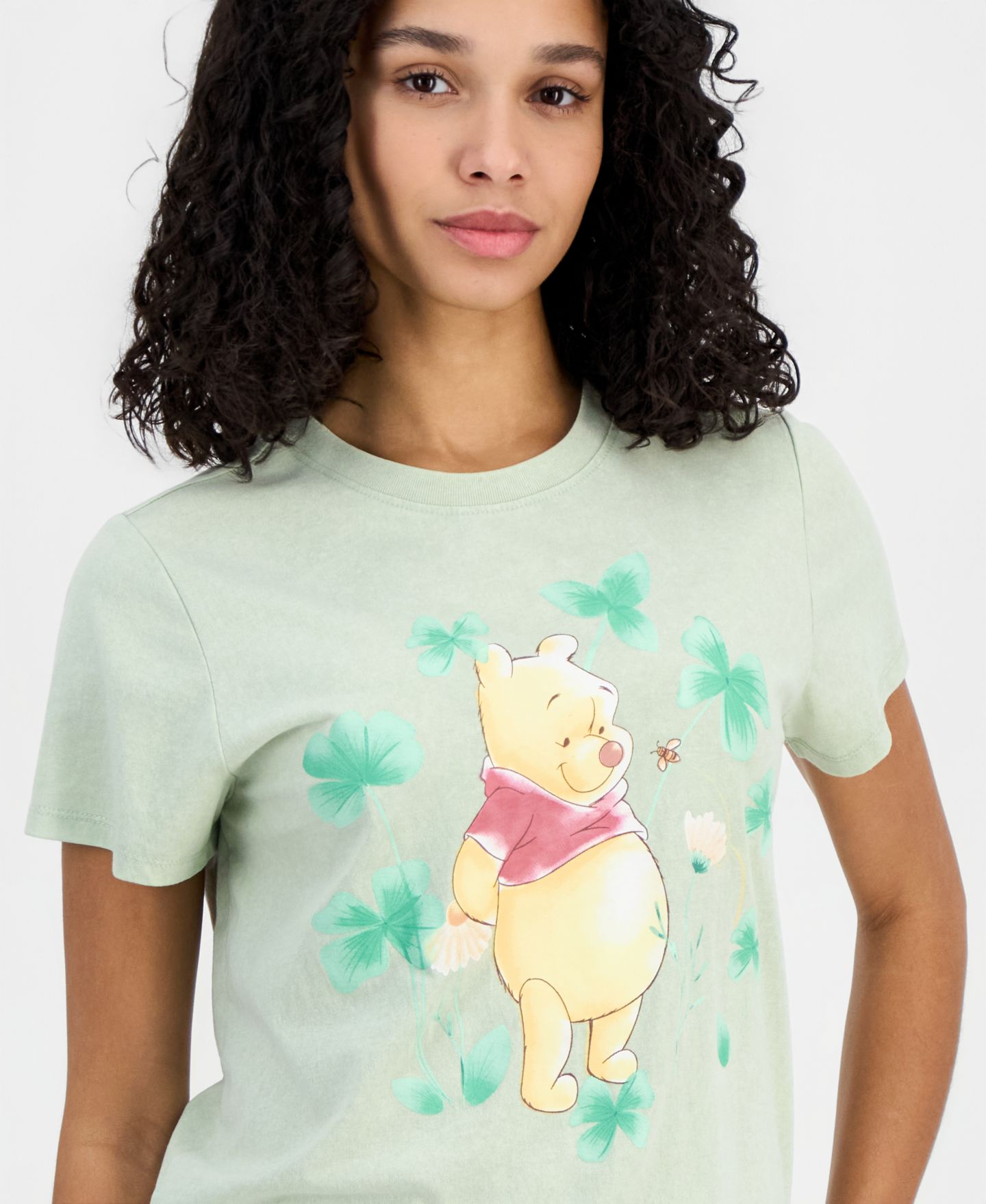 Женская футболка Winnie the Pooh Juniors' St Patty's Day Short-Sleeve, цвет: Зелёный — фото 4