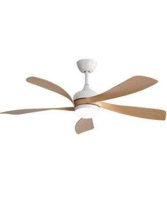 52-inch Modern Smart Standard White 5-Blade Ceiling Fan with Remote Control and LED Light